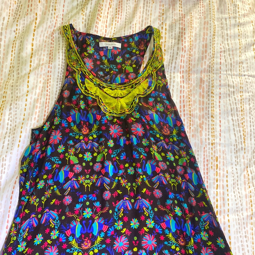 Sheer beach wear retro style high-low dress